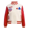 Montreal expos retro classic womens wool leather varsity jacket white red 1