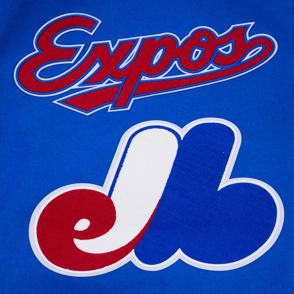 Montreal expos retro classic wool leather varsity jacket blue white 5