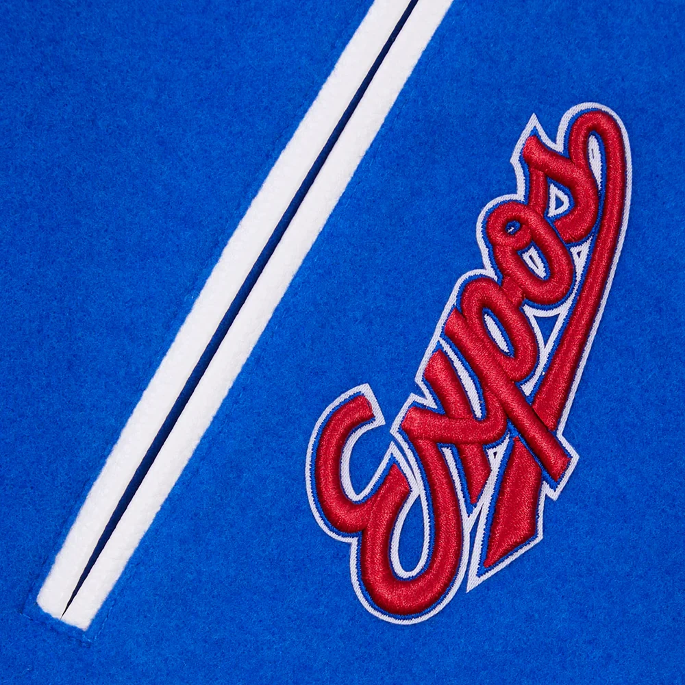Montreal expos retro classic wool leather varsity jacket blue white 6