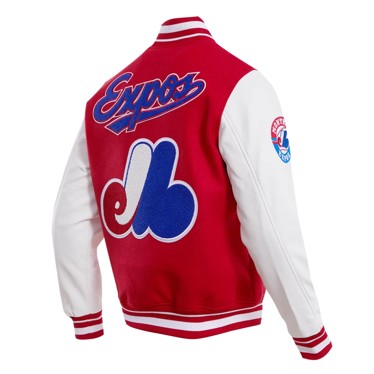 Montreal expos retro classic wool leather varsity jacket red white 3