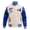 Montreal expos retro classic wool leather varsity jacket white blue 1