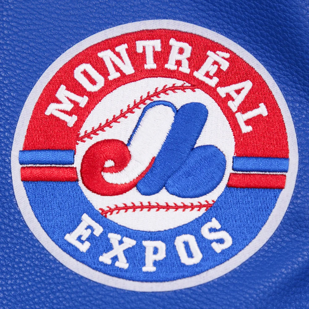Montreal expos retro classic wool leather varsity jacket white blue 10
