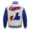 Montreal expos retro classic wool leather varsity jacket white blue 4