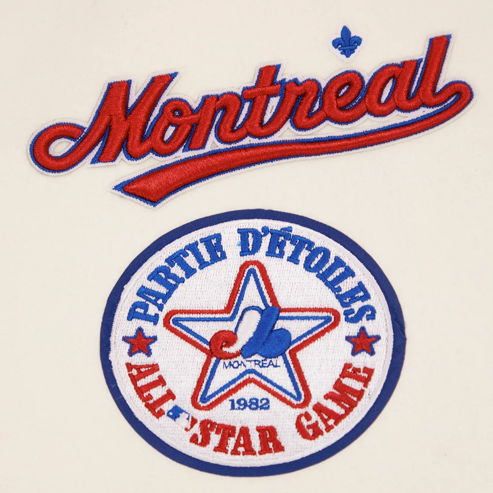Montreal expos retro classic wool leather varsity jacket white blue 7