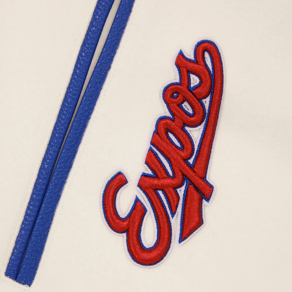 Montreal expos retro classic wool leather varsity jacket white blue 8