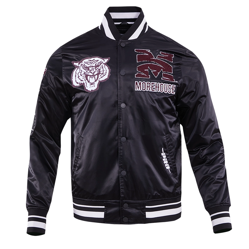 Morehouse maroon tigers classic satin black jacket
