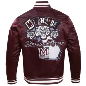 Morehouse maroon tigers homecoming maroon satin jacket