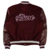 Morehouse maroon tigers motto 30 full snap wool leather varsity jacket