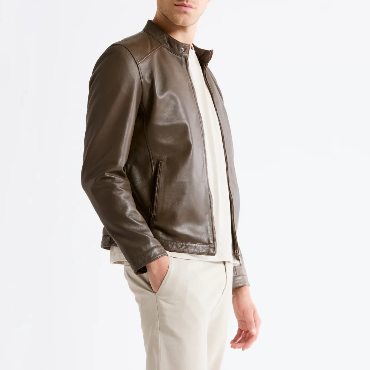 Moto mens khaki jacket