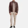 Moto mens mahogany jacket