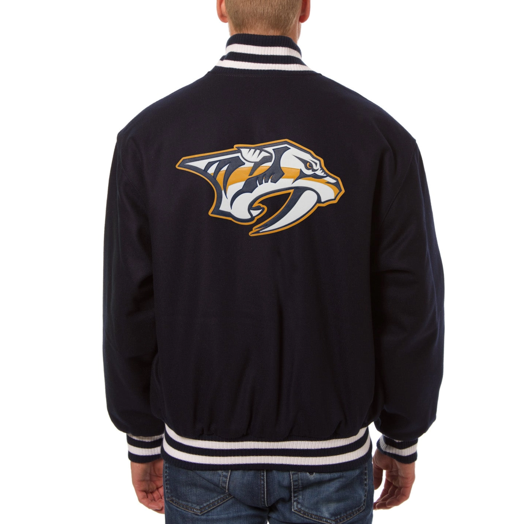 Nashville predators one color wool varsity jacket red 1 1
