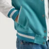 Navy blue and white varsity letterman jacket 6