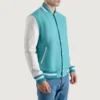 Navy blue and white varsity letterman jacket 7