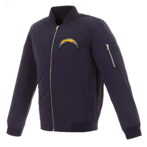 Navy los angeles chargers bomber jacket