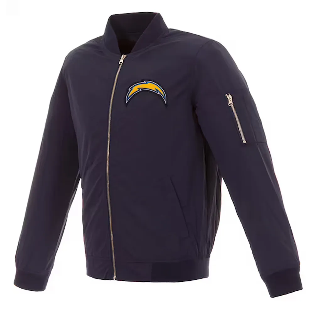 Navy los angeles chargers bomber jacket