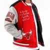 Nba chicago bulls black red varsity jacket 2