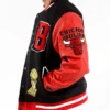 Nba chicago bulls black red varsity jacket 3