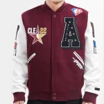 HBCU All Star Logo Wine Wool/Leather Jacket