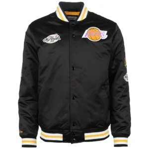 Nba los angeles lakers champ city black varsity jacket 1