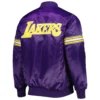 Nba los angeles lakers starter pick roll purple varsity jacket 2