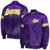 Nba los angeles lakers starter pick roll purple varsity jacket 4
