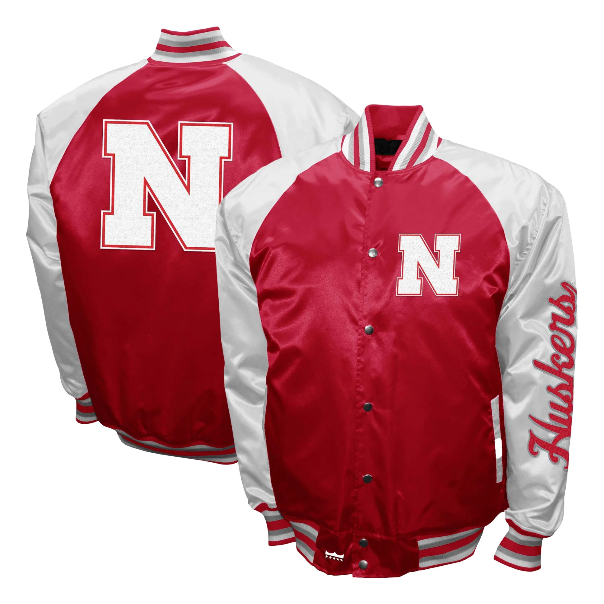 Nebraska huskers franchise club the game satin varsity jacket 3