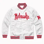 Nebraska Cornhuskers Script White Satin Jacket