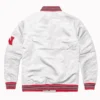 Nebraska huskers script white satin varsity jacket