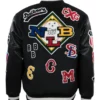 Negro league baseball allover vintage black wool leather varsity jacket 2