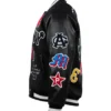 Negro league baseball allover vintage black wool leather varsity jacket 4