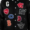 Negro league baseball allover vintage black wool leather varsity jacket 5