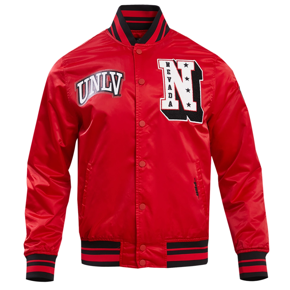 Nevada wolf pack las vegas classic rib satin varsity red jacket