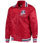 New England Patriots The Captain Red Satin Bomber Jacket