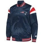 New England Patriots Full-Snap Navy Satin Jacket