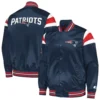 New england patriots full snap satin varsity jacket navy 2