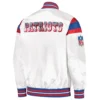 New england patriots full snap satin varsity jacket white