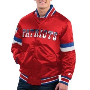 New england patriots gridiron classics home game satin varsity jacket red 1
