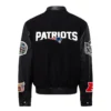 New england patriots jeff hamilton wool leather varsity jacket black 2