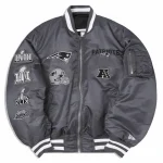 New England Patriots Ma-1 Grey Satin Jacket