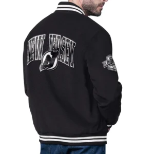 New jersey devils blackout corduroy varsity black jacket