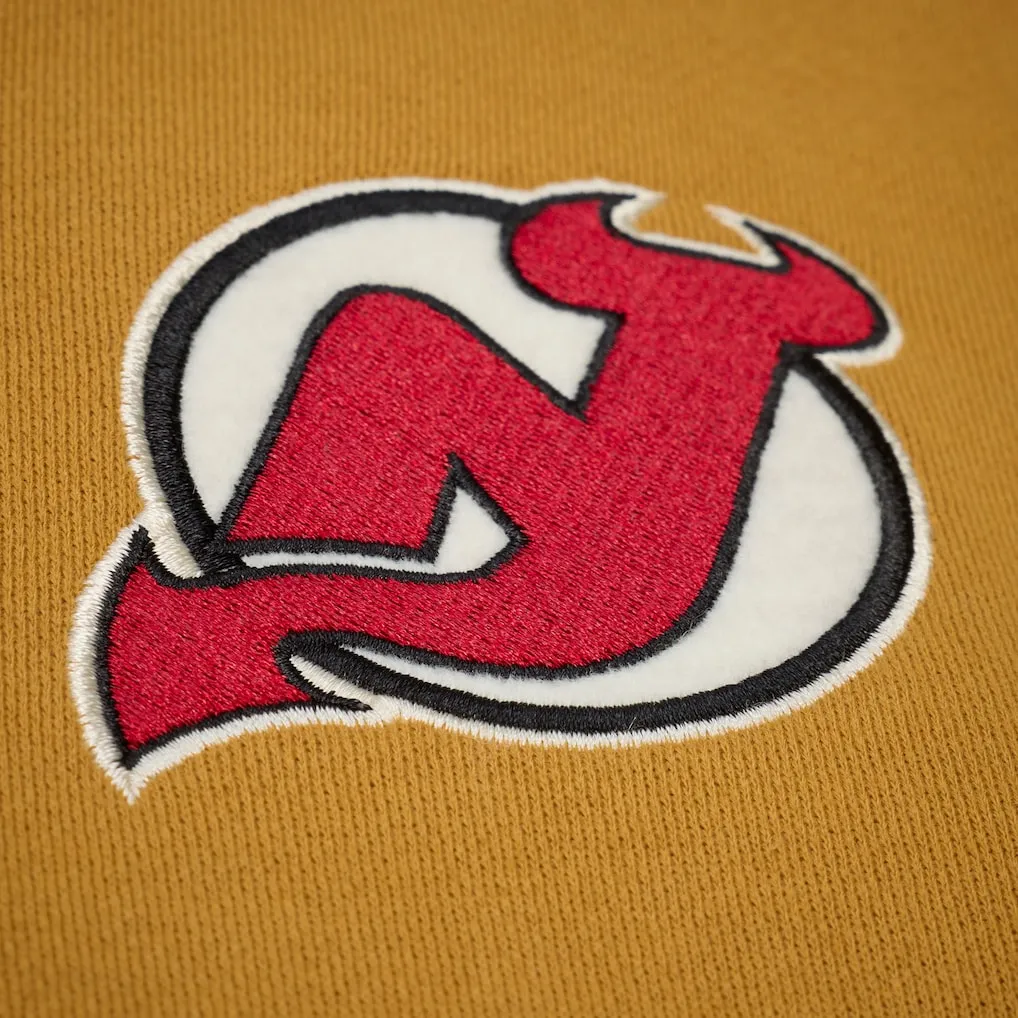 New jersey devils browncream dusted hooded team logo