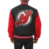 New jersey devils handmade two tone wool varsity jacket black red 1 1