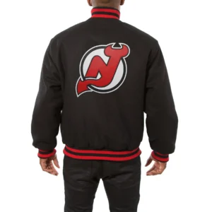 New jersey devils one color wool varsity jacket black 1 1