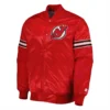 New jersey devils starter pick and roll full snap satin varsity jacket red 2