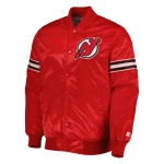 New Jersey Devils Pick & Roll Red Satin Jacket