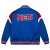 New jersey nets cooperstown full snap satin varsity jacket 1