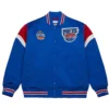 New jersey nets cooperstown full snap satin varsity jacket 2