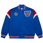 New Jersey Nets Cooperstown Heavyweight Blue Satin Jacket