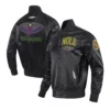 New orleans pelicans city edition black satin varsity jacket