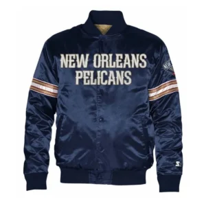 New orleans pelicans pick roll blue satin jacket